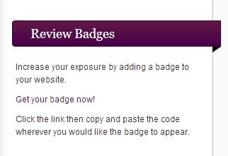 Review badges link